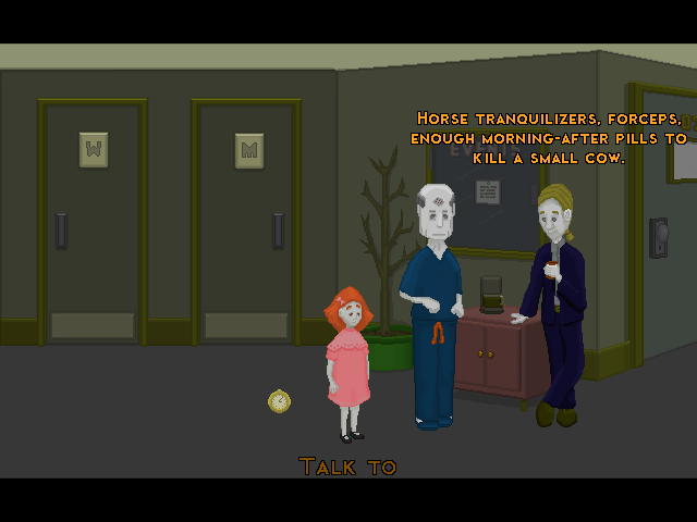 Emily Enough: Imprisoned (Windows) screenshot: The project manager and a patient