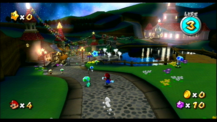 Super Mario Galaxy (Wii) screenshot: The game begins here