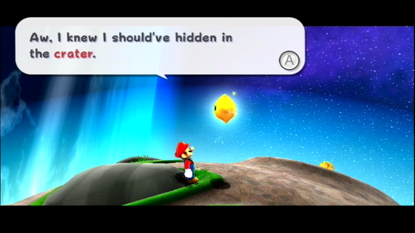 Super Mario Galaxy (Wii) screenshot: I caught a star.