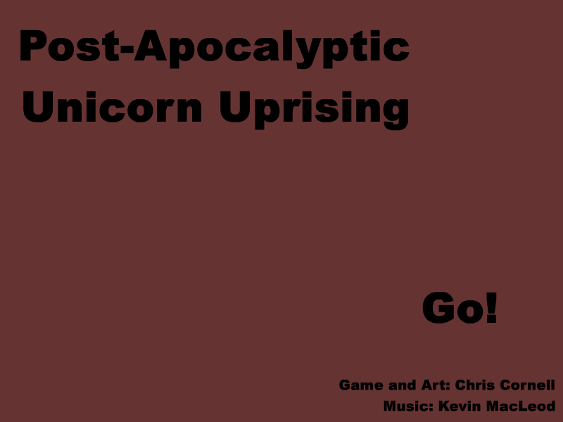 Post-Apocalyptic Unicorn Uprising (Windows) screenshot: Title screen