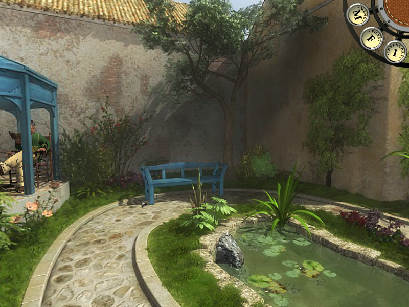 AGON: The Lost Sword of Toledo (Windows) screenshot: The butler is also the gardener.