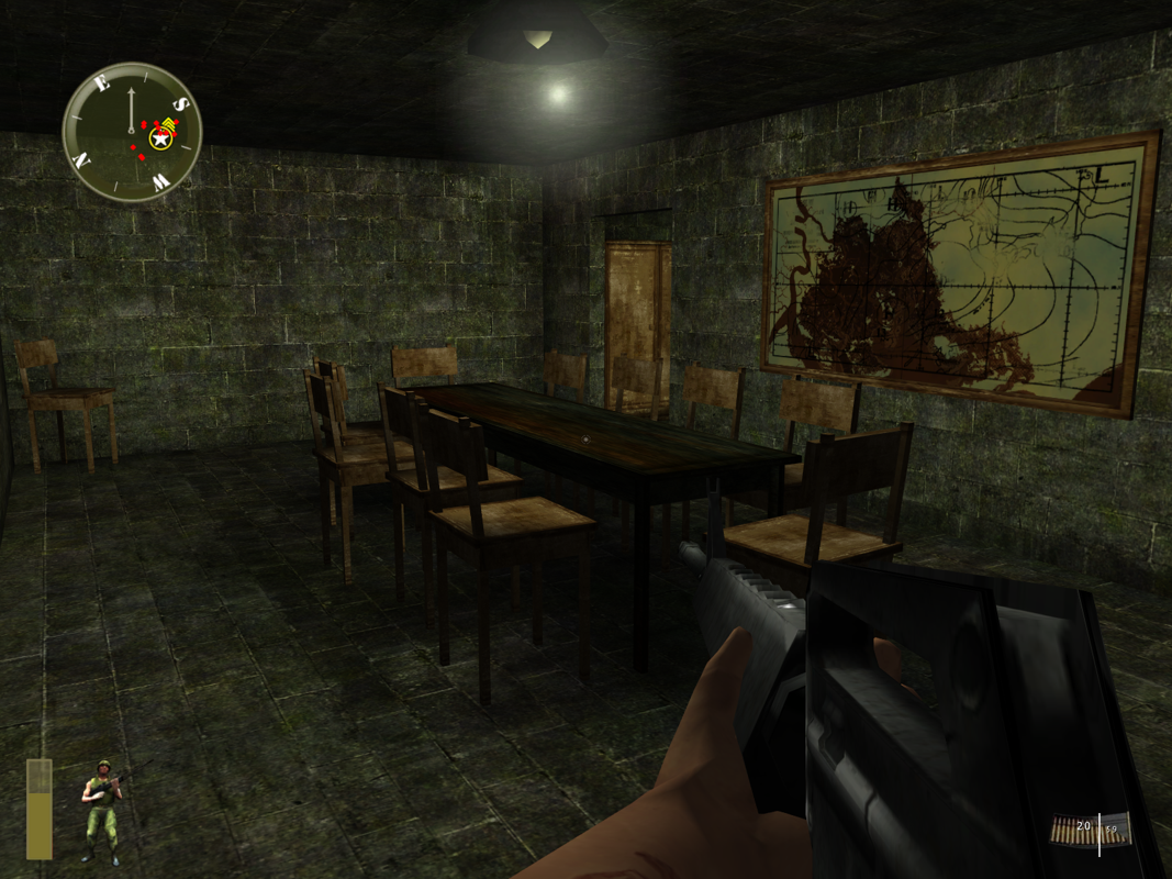 Marine Heavy Gunner: Vietnam (Windows) screenshot: Here's where they have their meetings, four levels underneath the bunker.