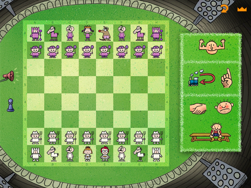Learn to Play Chess with Fritz & Chesster (Windows) screenshot: The player can choose to use these character pieces...