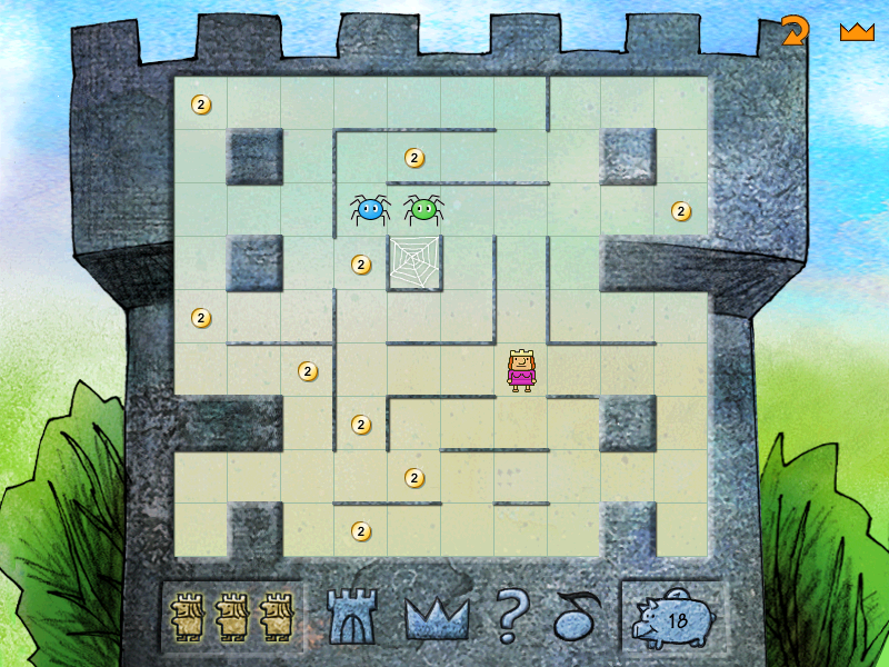 Learn to Play Chess with Fritz & Chesster (Windows) screenshot: Learning how rooks move in this Pac-Man-like game