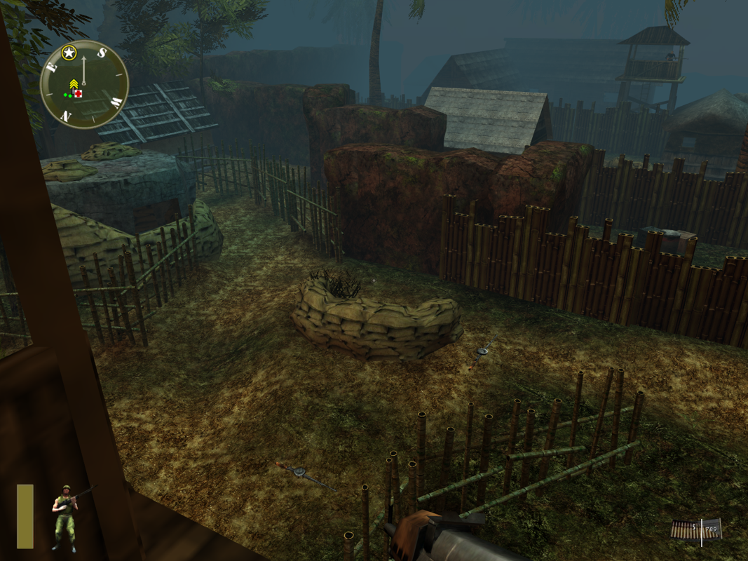 Marine Heavy Gunner: Vietnam (Windows) screenshot: The P.O.W. camp