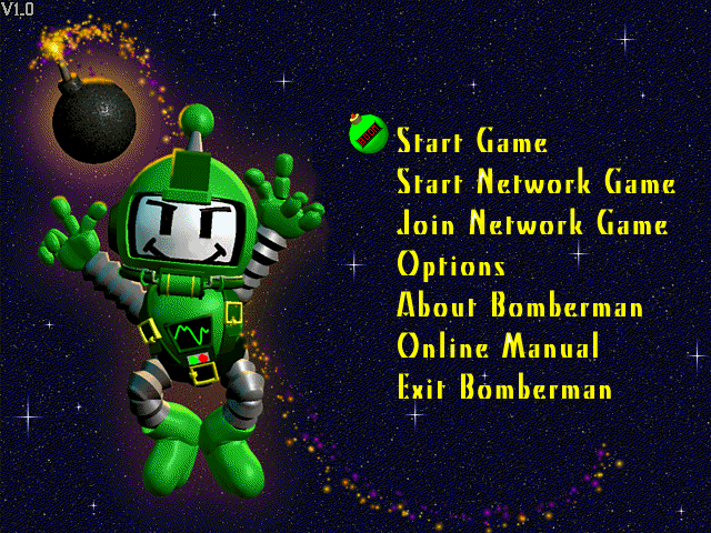 Atomic Bomberman (Windows) screenshot: Main menu