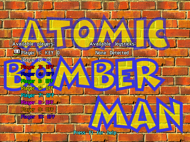 Atomic Bomberman (Windows) screenshot: Players setup