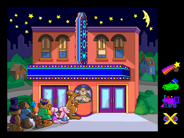 Alphabet Express Preschool (Windows) screenshot: Visiting the movie theater