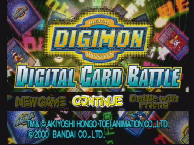 Digimon Digital Card Battle (PlayStation) screenshot: Main menu
