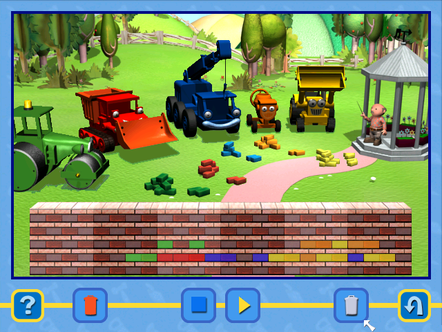 Bob the Builder: Bob Builds a Park (Windows) screenshot: Assemble sound "bricks" and play back the finished work.