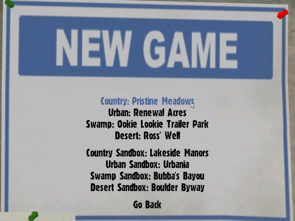 Trailer Park Tycoon (Windows) screenshot: Game select