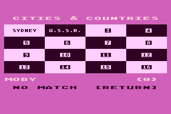 Square Pairs (Atari 8-bit) screenshot: Not a Match
