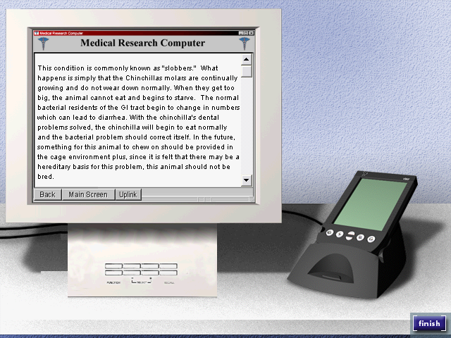 Vet Emergency 2 (Windows) screenshot: Using the research computer.