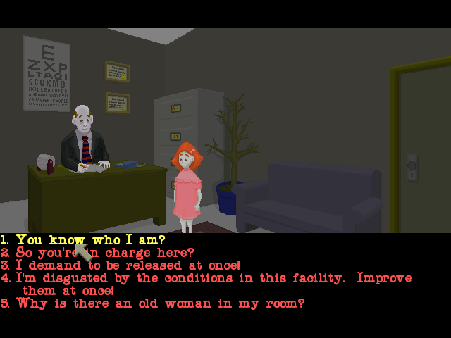 Emily Enough: Imprisoned (Windows) screenshot: Meeting the asylum's boss.