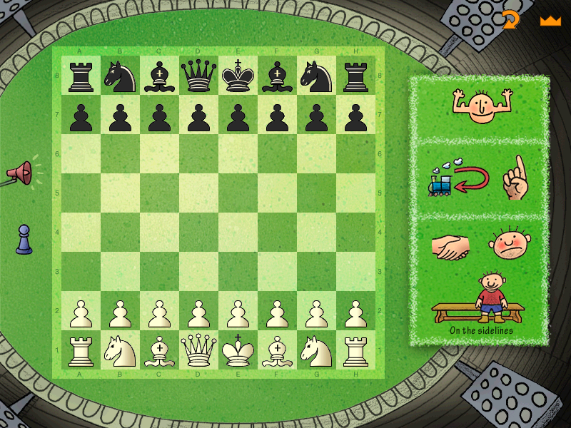 Learn to Play Chess with Fritz & Chesster (Windows) screenshot: ...or a more traditional chess set