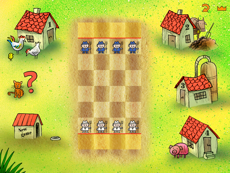 Learn to Play Chess with Fritz & Chesster (Windows) screenshot: Knock on the pawn's houses to learn how they move