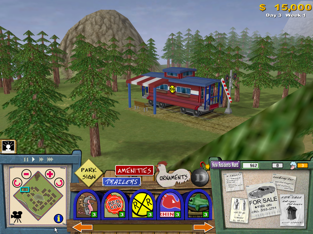 Trailer Park Tycoon (Windows) screenshot: The caboose in the country level