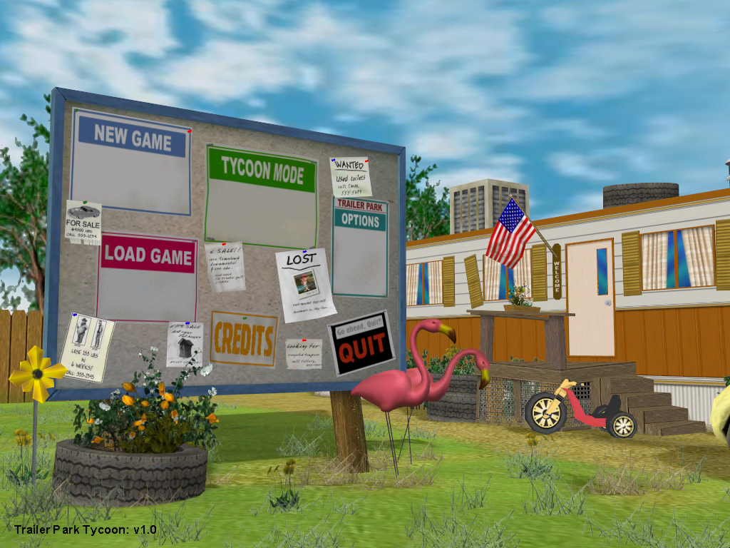 Trailer Park Tycoon (Windows) screenshot: Main menu