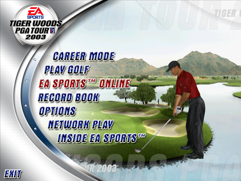 Tiger Woods PGA Tour 2003 (Windows) screenshot: Main menu