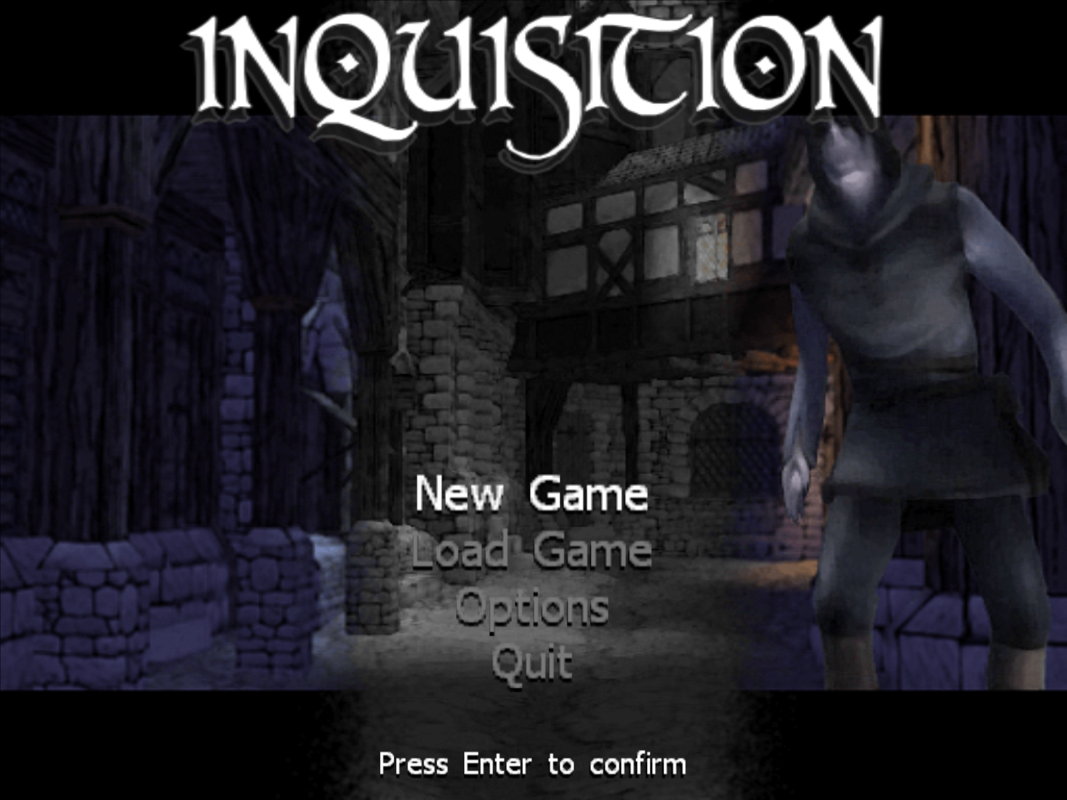 Inquisition (Windows) screenshot: Main menu.