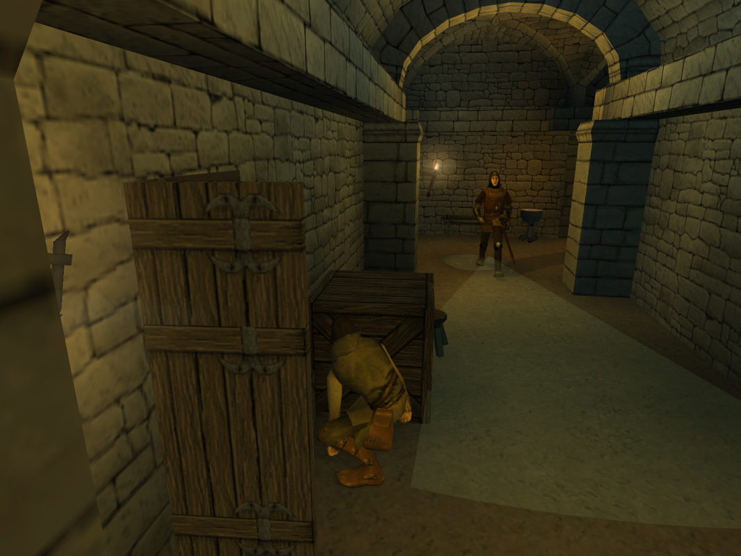 Inquisition (Windows) screenshot: Avoid the guard's range of view.