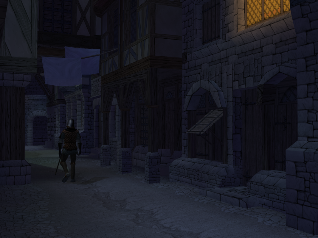 Inquisition (Windows) screenshot: This soldier is not aware of you sneaking up on his patrol.