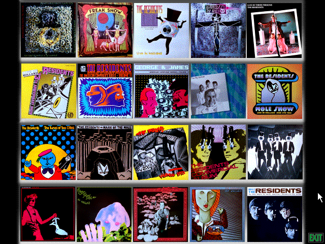 The Residents: Freak Show (Windows 3.x) screenshot: Albums