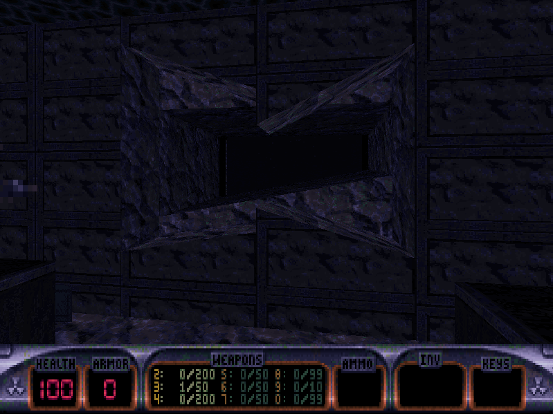 Duke!ZONE II (DOS) screenshot: Another hidden underwater area. I sense a recurring pattern...