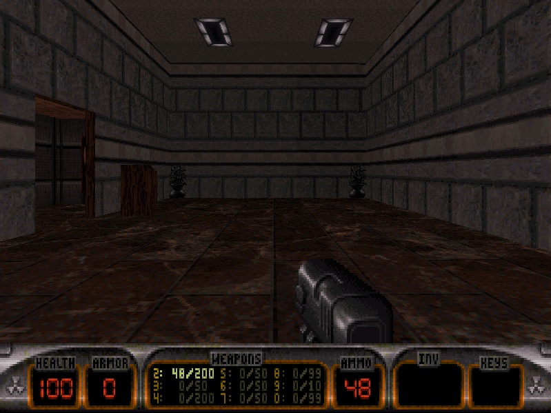 Duke!ZONE II (DOS) screenshot: Monkey Shines level 1 start