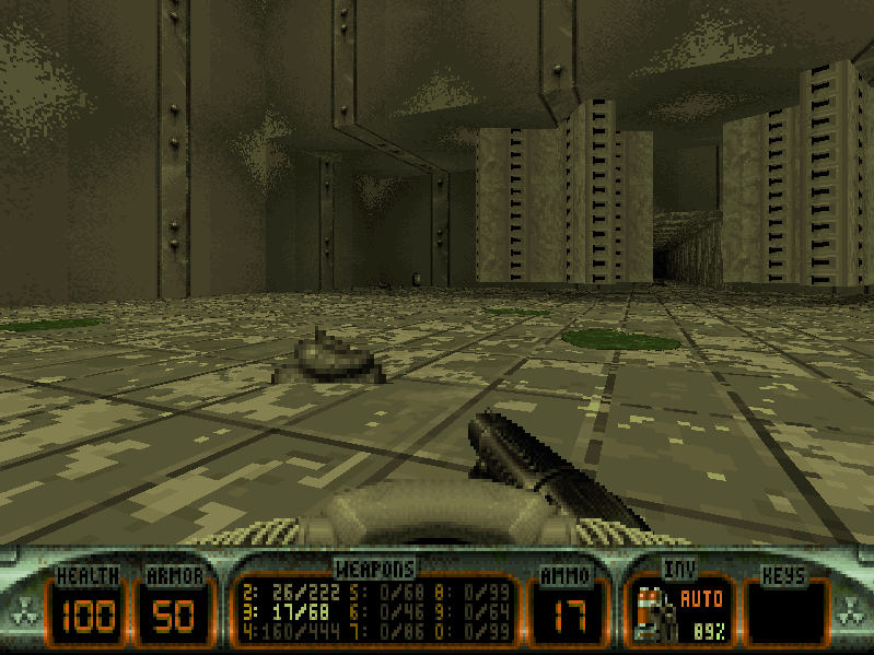 Duke Xtreme (Windows) screenshot: Avoid the paddles and try not to think about what those coils on the ground are.