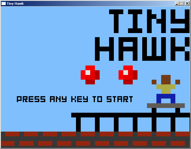 Tiny Hawk (Windows) screenshot: Title screen