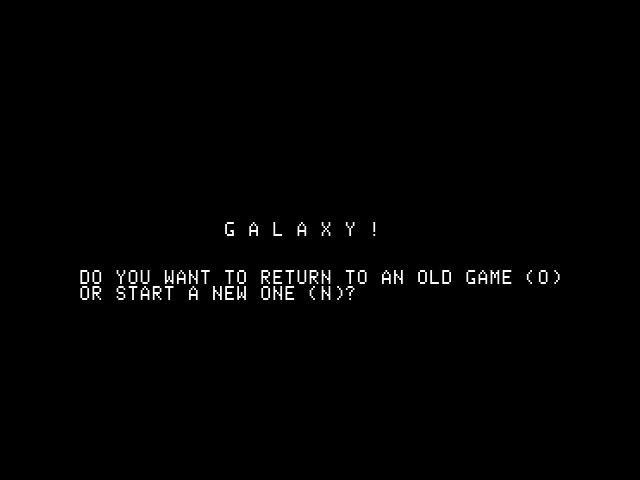 Galaxy (Apple II) screenshot: Title screen