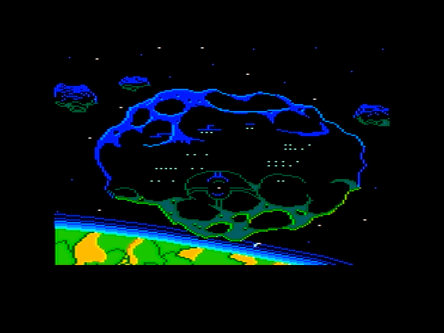 Space Quest II: Chapter II - Vohaul's Revenge (Apple II) screenshot: Vohaul's asteroid...
