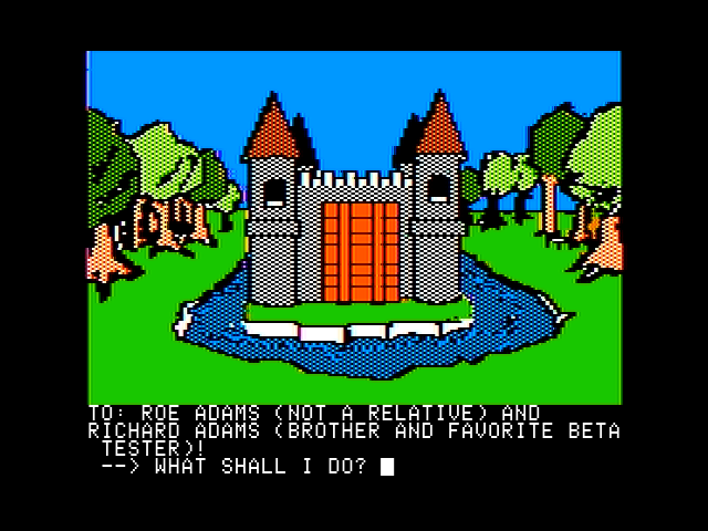 Sorcerer of Claymorgue Castle (Apple II) screenshot: The game begins here