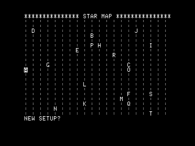 Galaxy (Apple II) screenshot: Starting star map