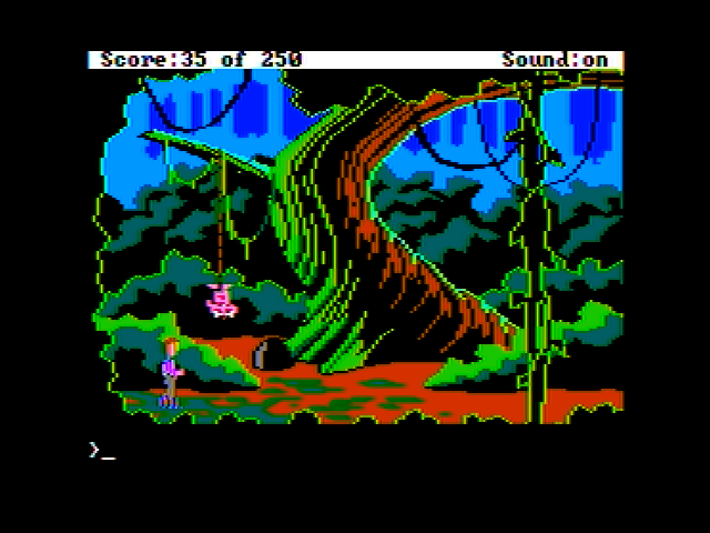 Space Quest II: Chapter II - Vohaul's Revenge (Apple II) screenshot: Hmm, I found a trapped creature...