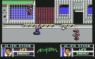 Alien Storm (Commodore 64) screenshot: On the run again