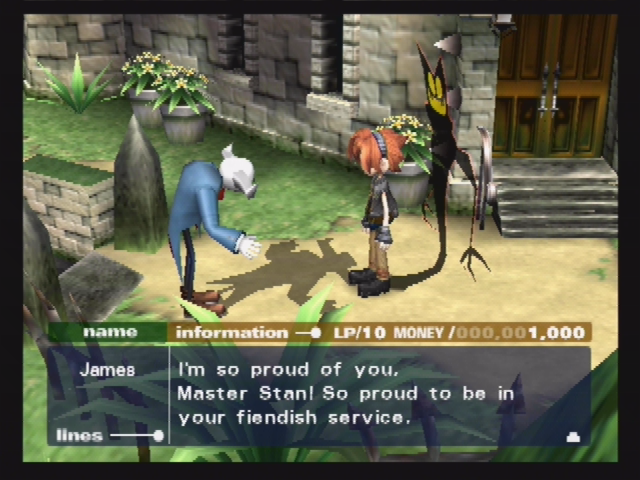 Okage: Shadow King (PlayStation 2) screenshot: Talking to the demon butler, James.