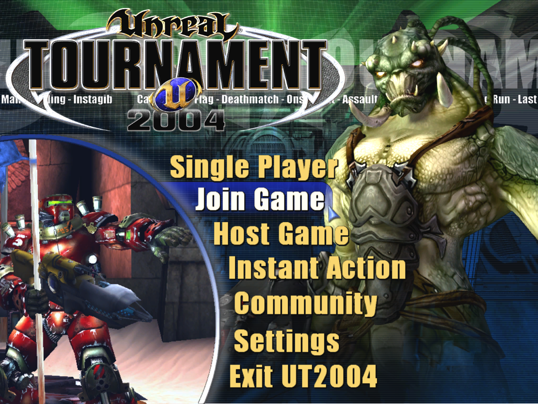 Unreal Tournament 2004 (Windows) screenshot: Main menu