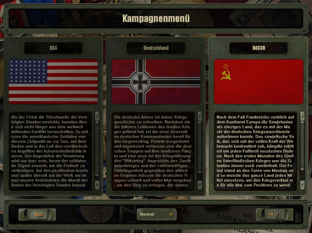 Blitzkrieg 2 (Windows) screenshot: You can play an United States, German or Soviet campaign.