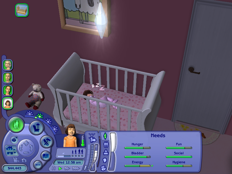 The Sims 2: FreeTime (Windows) screenshot: Sleepy.