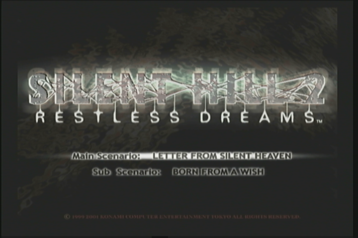 Silent Hill 2: Restless Dreams (Xbox) screenshot: Choose which scenario to play.