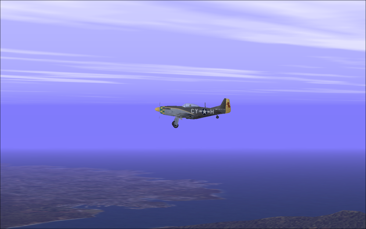 Microsoft Combat Flight Simulator: WWII Europe Series (Windows) screenshot: A beautiful outside view of the plane