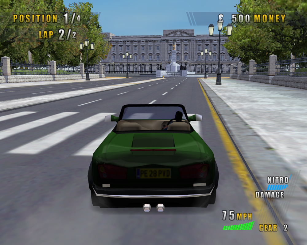 London Racer II (Windows) screenshot: Buckingham Palace