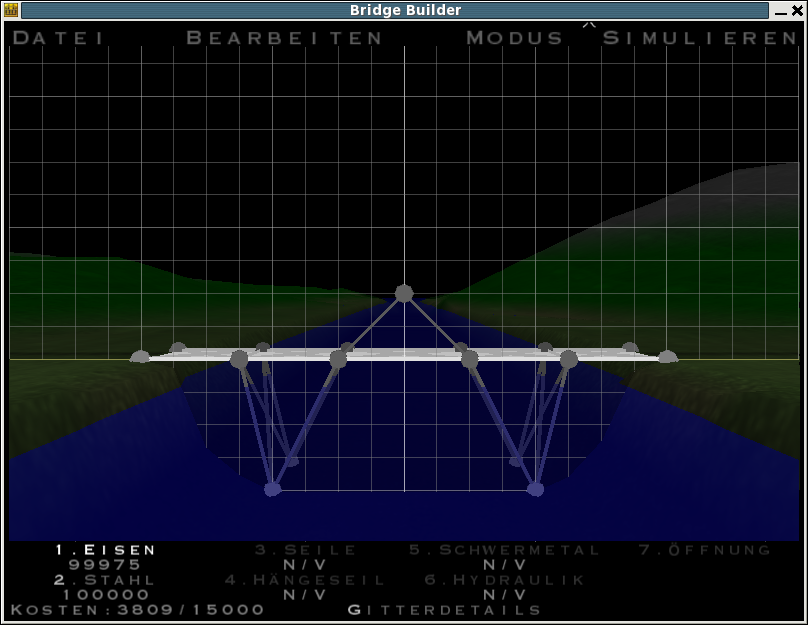 Bridge Builder: Planen, Bauen & Testen (Linux) screenshot: Construction