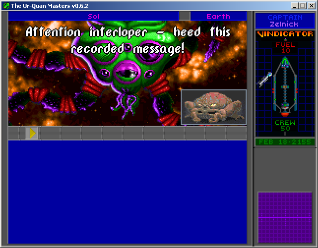 Star Control II (Windows) screenshot: Not a friendly greeting!