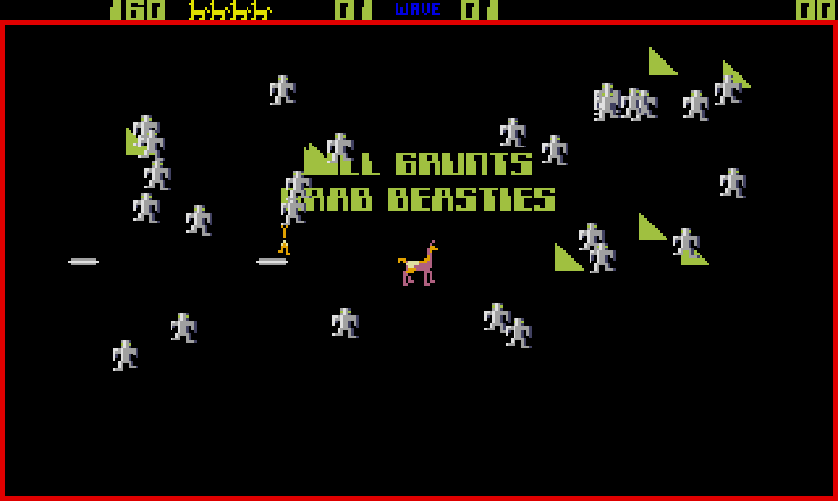 Llamatron: 2112 (Atari ST) screenshot: Starting level 1