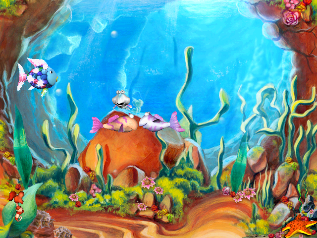 Rainbow Fish and the Amazing Lagoon (Windows) screenshot: Two fish are succesfully matched by listening to their preferences in a mate