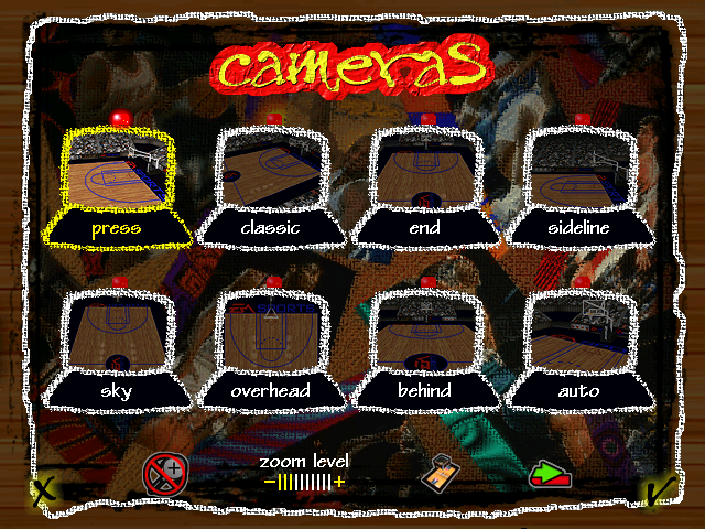 NBA Live 97 (DOS) screenshot: Choose cameras