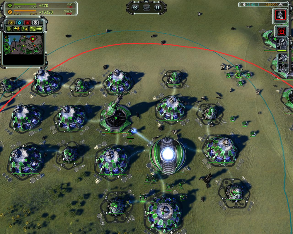 Supreme Commander: Forged Alliance (Windows) screenshot: basic FA base